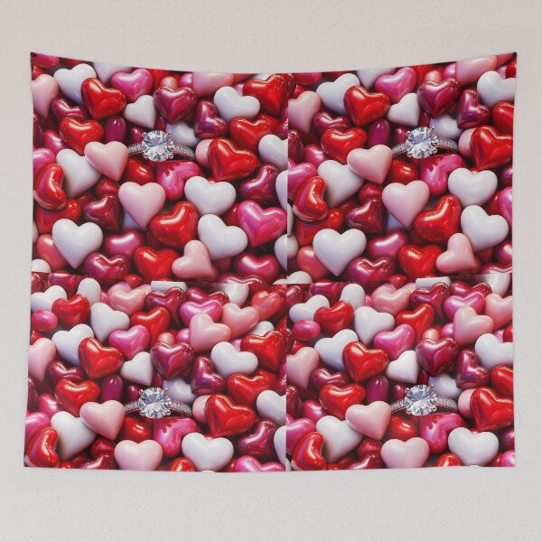 Item preview, Find the ring! a diamond engagement ring is hidden among the Valentines days hearts designed and sold by EmeraldeaArt.