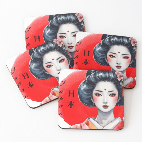 Item preview, geisha japanese flag designed and sold by Wild Cat Project.
