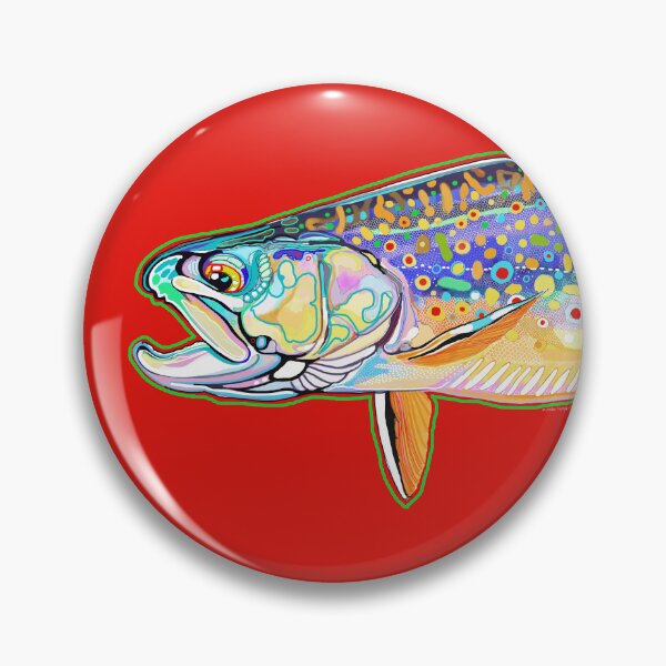 Item preview, Brook trout on red designed and sold by TrevorHawkinsArt.