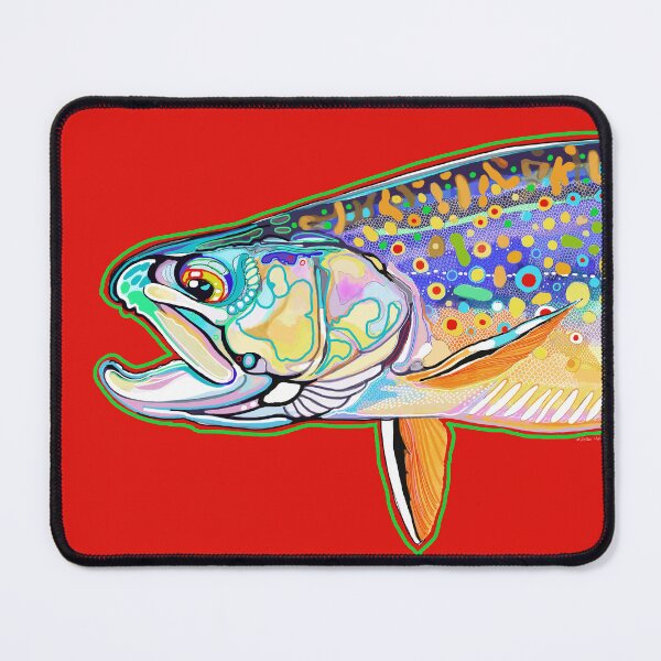Item preview, Brook trout on red designed and sold by TrevorHawkinsArt.