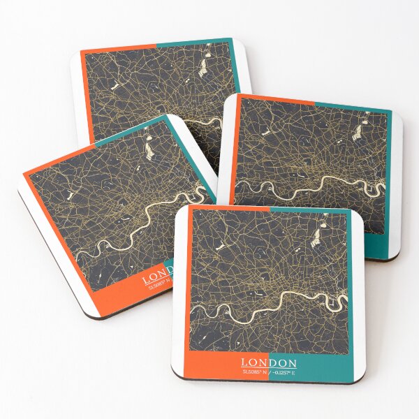 Item preview, Golden London: Elegant City Map Art designed and sold by Ananas artist.
