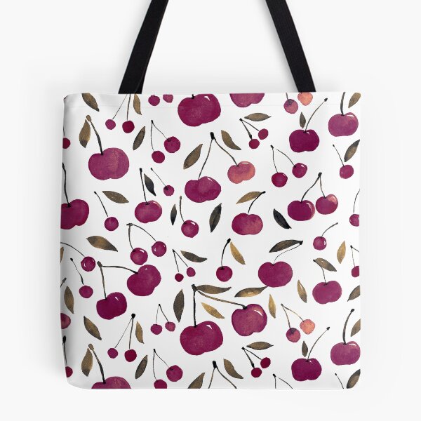 Aperçu de l'œuvre Cerises aquarelles - bordeaux créée et vendue par wackapacka.