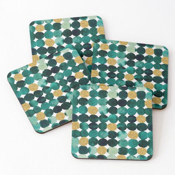 Item preview, Dots pattern - emerald green and gold designed and sold by wackapacka.