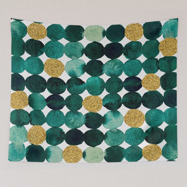Item preview, Dots pattern - emerald green and gold designed and sold by wackapacka.