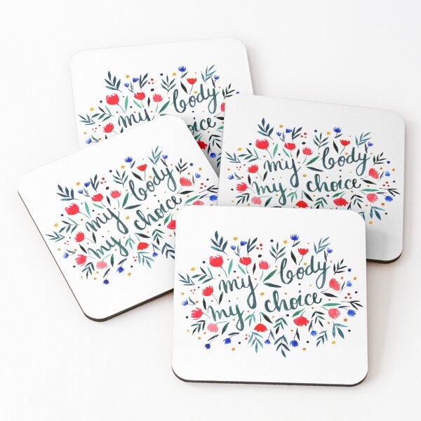 Item preview, My body, my choice floral illustration designed and sold by wackapacka.