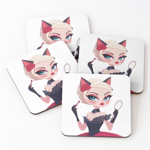Artikelvorschau, Glamouröses Katzenmädchen beim Schminken im viktorianischen Stil. entworfen und verkauft von MirraStore.