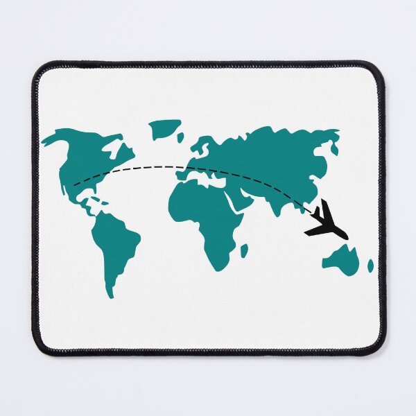 Item preview, World Map with Airplane Flight Path Travel Design designed and sold by theartfulaspie.
