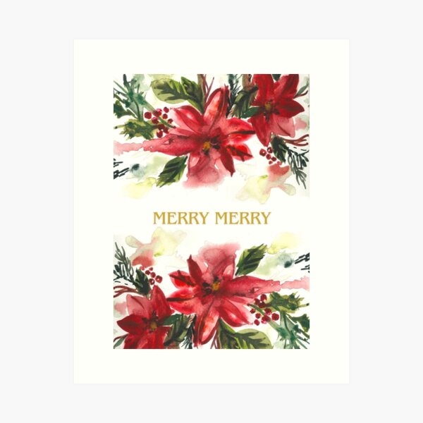 Item preview, Merry Merry Hand-painted watercolour designed and sold by JoieByLise.