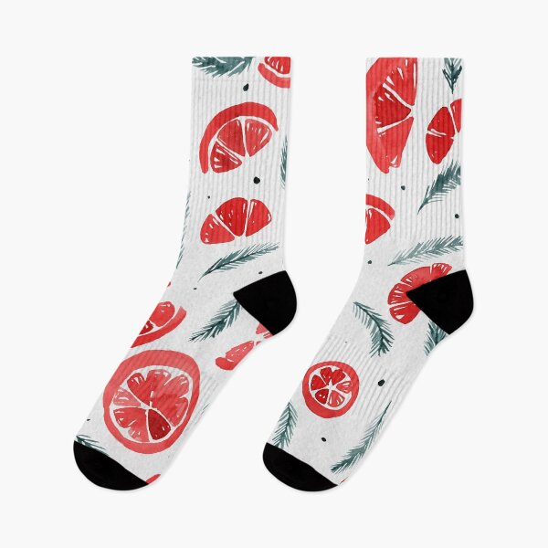 Item preview, Watercolor oranges and pines - red and teal designed and sold by wackapacka.