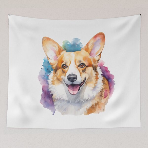 Item preview, Colorful Pembroke Welsh Corgi Watercolor Art designed and sold by doglovershirts.
