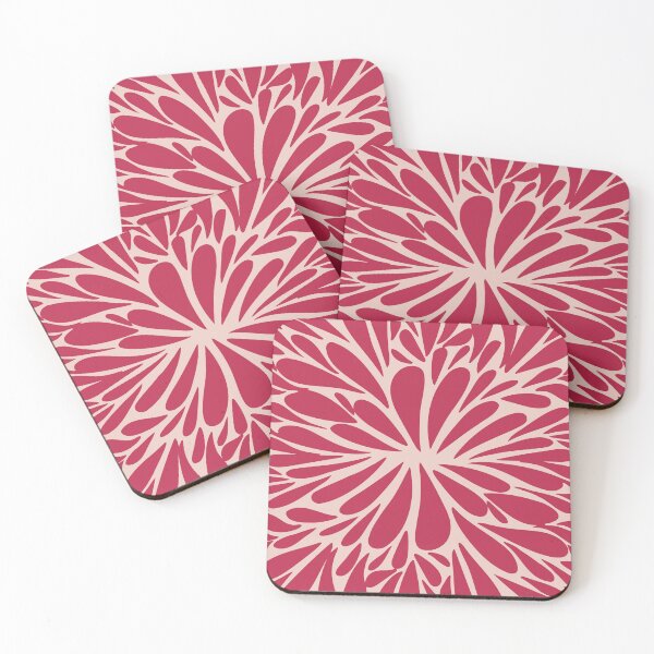 Item preview, Retro abstract floral burst - viva magenta designed and sold by wackapacka.