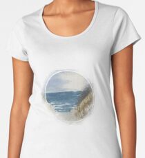 At the sea I Baltic sea beach watercolor Women's Premium T-Shirt