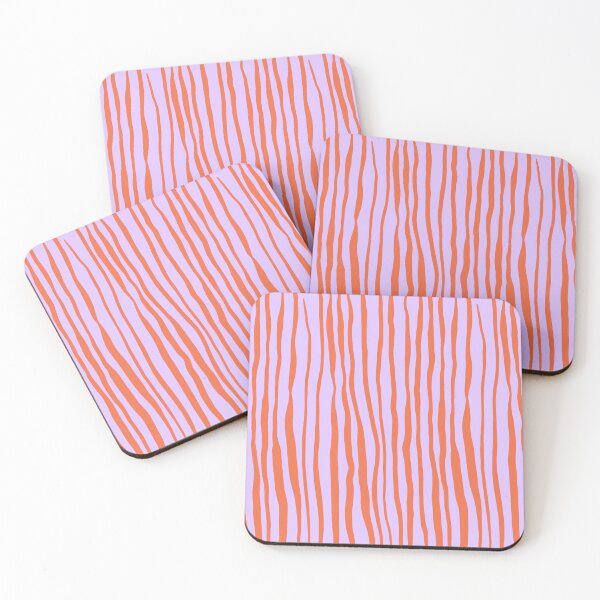 Item preview, Vertical retro wavy lines - orange and violet designed and sold by wackapacka.