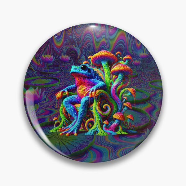 Item preview, Psychedelic Frog Throne – Trippy Mushroom King designed and sold by SHHCreations.