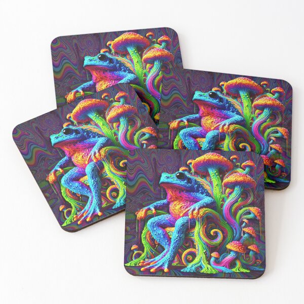 Item preview, Psychedelic Frog Throne – Trippy Mushroom King designed and sold by SHHCreations.