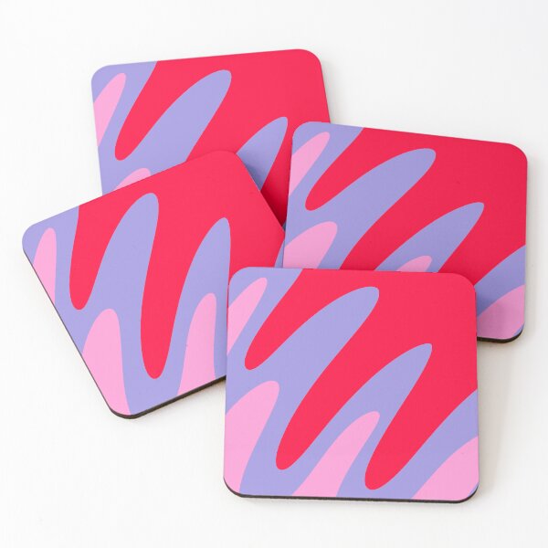 Item preview, Color blocking wavy shapes pink, red, violet designed and sold by wackapacka.