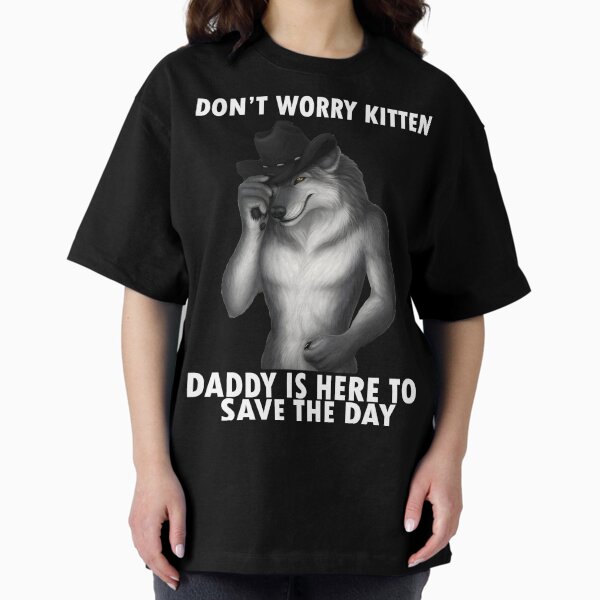 Vista previa del artículo con la obra «Meme divertido del lobo y el gatito, no te preocupes», diseñado y vendido por MemishDesign.