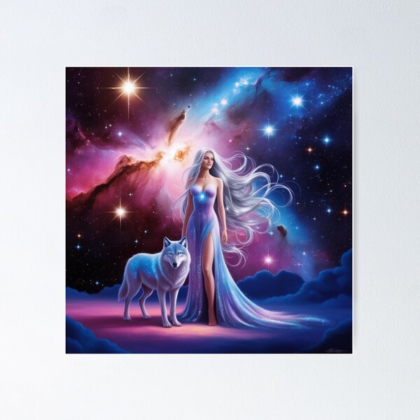 Item preview, Cosmic Woman & Wolf designed and sold by Pines & Starlight.