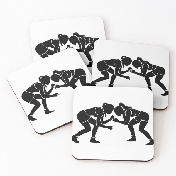 Item preview, Female Wrestlers Grappling Silhouette Design designed and sold by theartfulaspie.