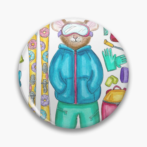 Item preview, Skiing Pika Watercolor Illustration with Gear designed and sold by Sockstomistic.