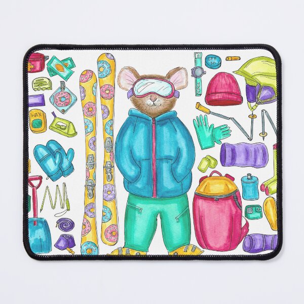 Item preview, Skiing Pika Watercolor Illustration with Gear designed and sold by Sockstomistic.