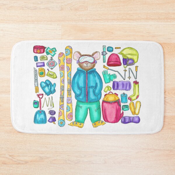Item preview, Skiing Pika Watercolor Illustration with Gear designed and sold by Sockstomistic.