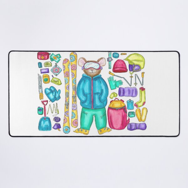 Item preview, Skiing Pika Watercolor Illustration with Gear designed and sold by Sockstomistic.