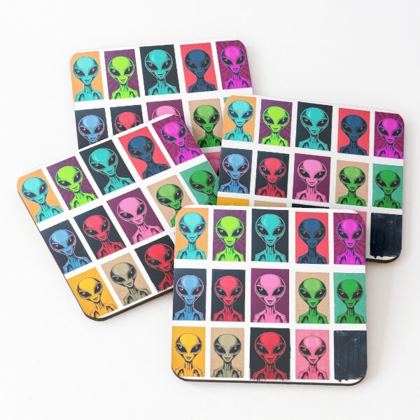 Item preview, Pop-Art Aliens – Issue 222/1266 – Unique Collection of Colorful Alien Portraits in Andy Warhol Style designed and sold by OUT OF THE BOX.