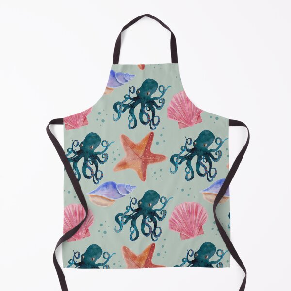 Item preview, Octopus with shells - Blue background designed and sold by Angela Dixon.