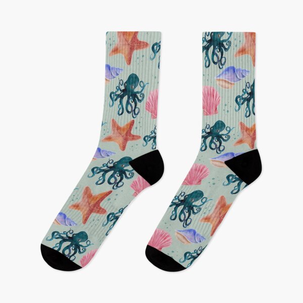 Item preview, Octopus with shells - Blue background designed and sold by Angela Dixon.
