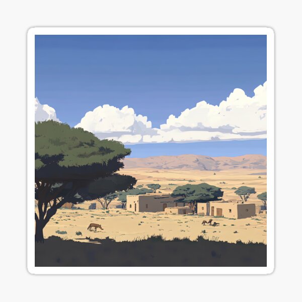 Item preview, Mali landscape | Anime style designed and sold by ComicsFactory.