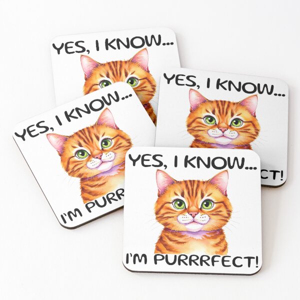 Item preview, Overconfident Orange Tabby Cat – "Yes, I Know... I'm Purrrfect!" Watercolor Cartoon designed and sold by Fredster1966.