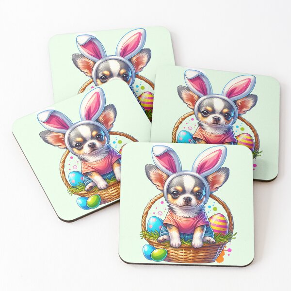 Item preview, Adorable Chihuahua Wearing Bunny Ears in Easter Basket Full of Eggs designed and sold by 2ndSketch.