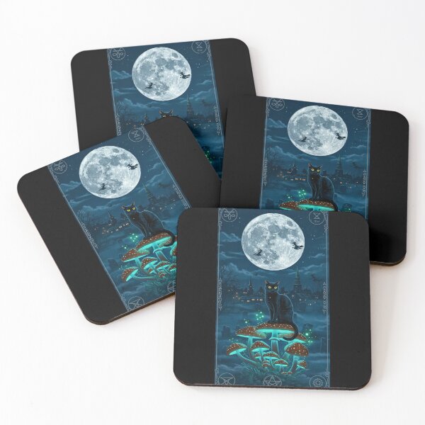 Item preview, Salem Moon Magic: Black Cat & Enchanted MushroomsRIA designed and sold by FitEnvy.