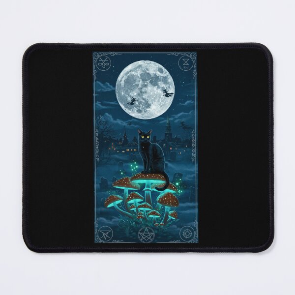 Item preview, Salem Moon Magic: Black Cat & Enchanted MushroomsRIA designed and sold by FitEnvy.