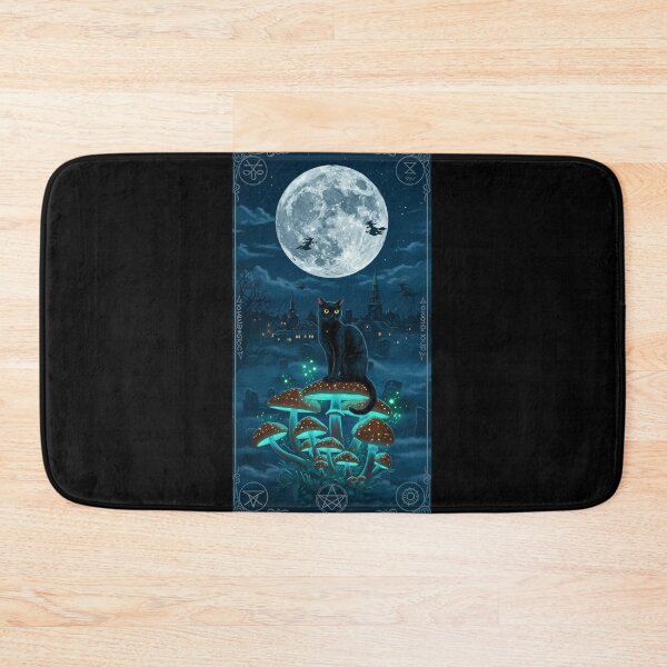Item preview, Salem Moon Magic: Black Cat & Enchanted MushroomsRIA designed and sold by FitEnvy.