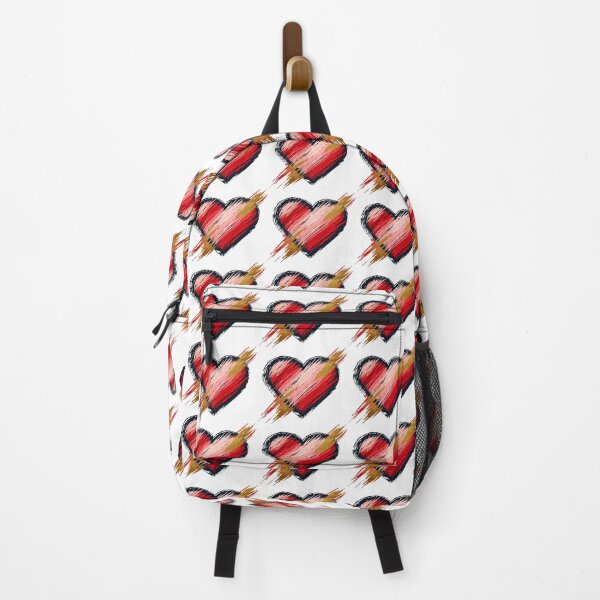 Item preview, Heart Canvas with Expressive Brush Strokes, Bold Red and Pink Hues, and Gold Glitter Accents designed and sold by KreaDesignOne.