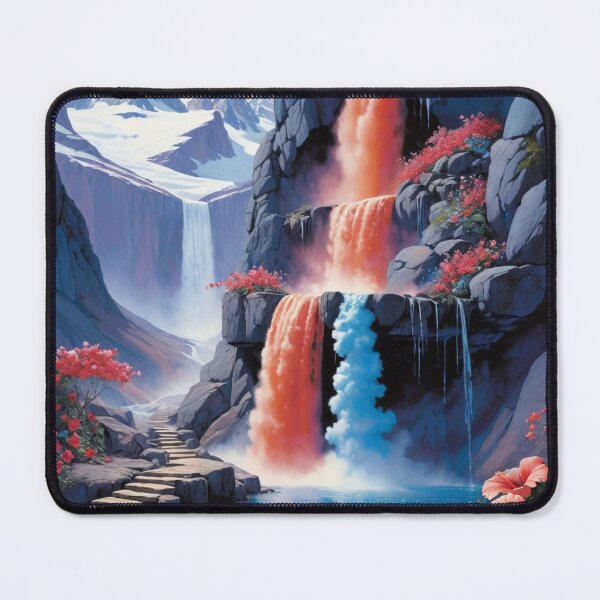 Item preview, Mountain Falls; Frozen,Orange And Blue Pouring Over The Top designed and sold by Melantari Vizuns.
