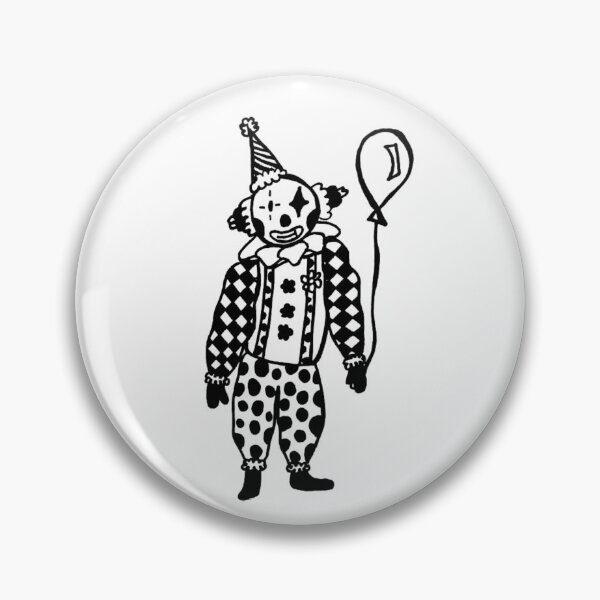 Item preview, Cool Carnival Circus Clown Holding balloon Greyscale designed and sold by KayTurtless.