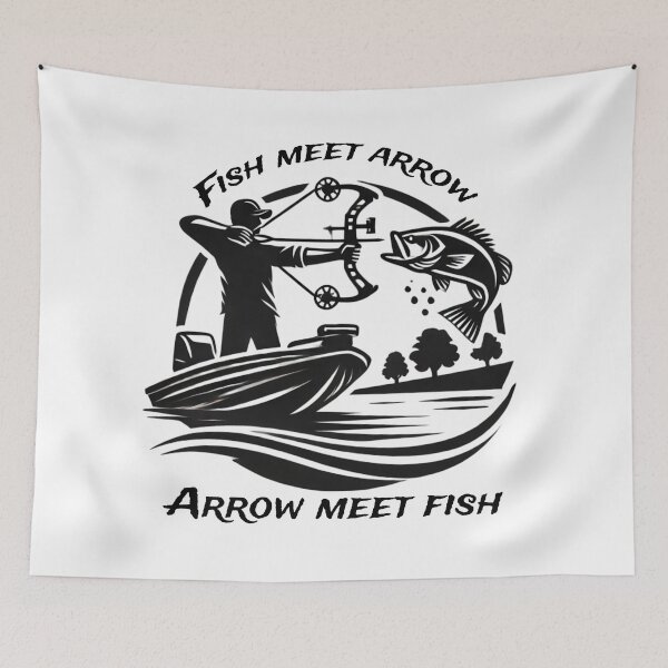 Item preview, Bow fishing logo style design designed and sold by JennyFinns.