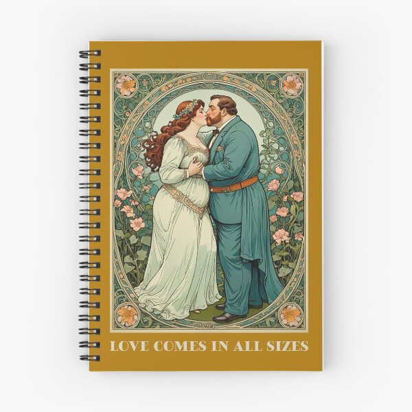 Item preview, Plus Size Valentines Love Comes in All Sizes Couple Kissing Art Nouveau Art Deco Nature Floral Retro designed and sold by SteamParliament.