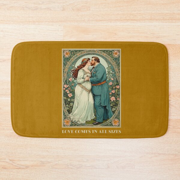 Item preview, Plus Size Valentines Love Comes in All Sizes Couple Kissing Art Nouveau Art Deco Nature Floral Retro designed and sold by SteamParliament.