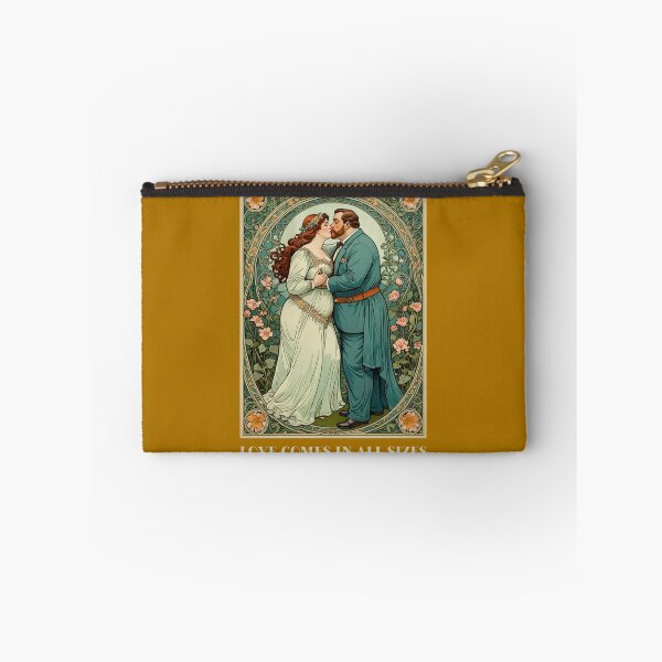 Item preview, Plus Size Valentines Love Comes in All Sizes Couple Kissing Art Nouveau Art Deco Nature Floral Retro designed and sold by SteamParliament.