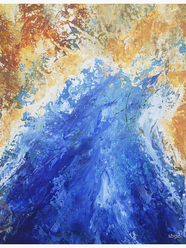 Thumbnail 3 of 3, Sticker, Shoreline in Ochre and Ultramarine designed and sold by sbg2.