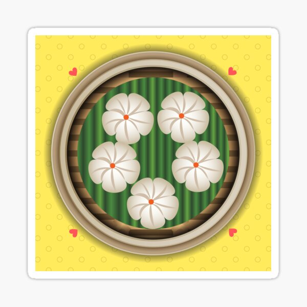 Dumplings| kitchen art, Asian food, food art, kitchen decor, cute food, dim sum, Chinese food Sticker