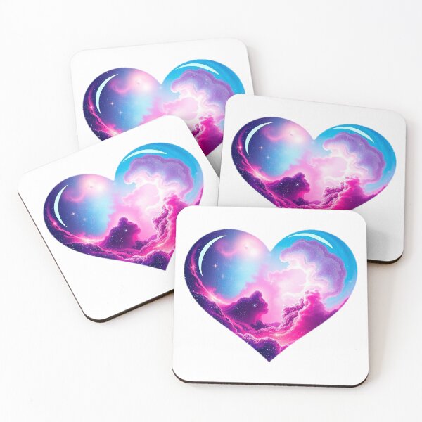 Item preview, Cosmic Heart Nebula with Ethereal Clouds, Glowing Colors, and Dreamy Mystical Vibe designed and sold by KreaDesignOne.
