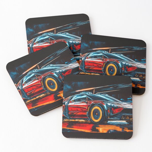 Item preview, Pop Art Tesla Neon Racer Concept – Electrifying Speed & Style designed and sold by AutoPopStudio.