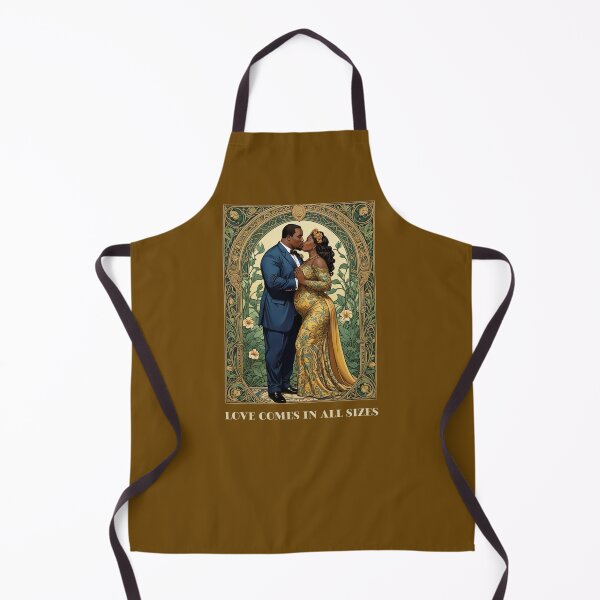 Item preview, Black African American Plus Size Valentines Love Comes in All Sizes Couple Kissing Art Nouveau Art Deco Nature Floral Retro designed and sold by SteamParliament.