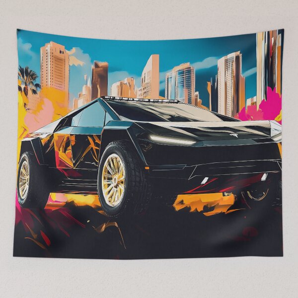 Item preview, Pop Art Tesla Crossover Concept – Innovation Meets Style V designed and sold by AutoPopStudio.