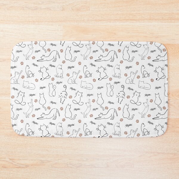 Item preview, Minimalist Cute Cats doodle with Paws Pattern designed and sold by droolingdreams.